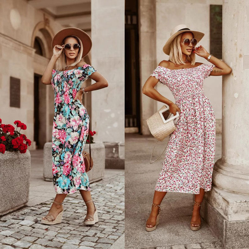 Dame Floral Maxikjole med justerbare stropper Stilla