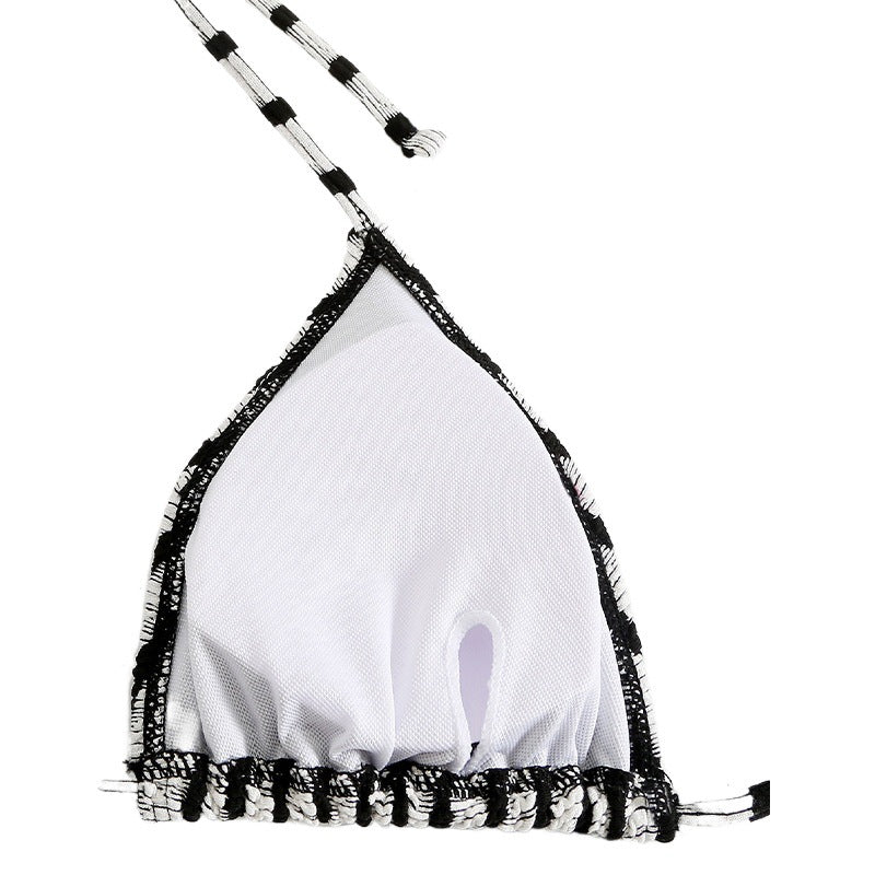 Femme Triangle Bikini Sæt med stribet Design Stilla