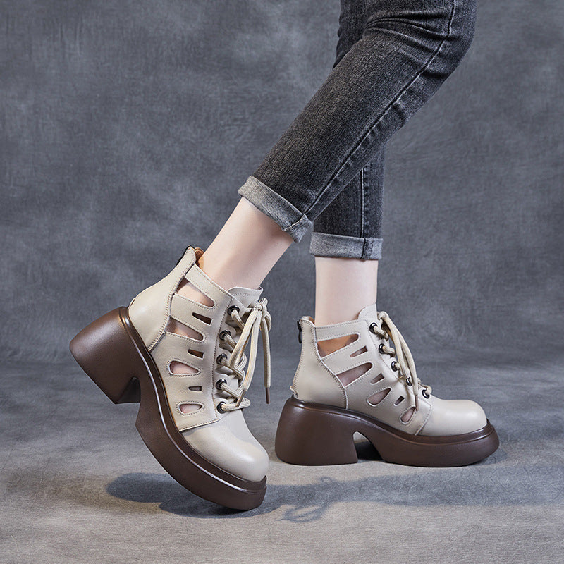 Femme Stilfulde Snøre-Platform-Støvler Stilla