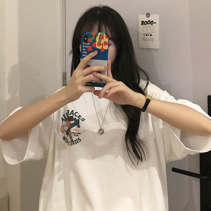 Dame T-Shirt kjole med afslappet snit og iøjnefaldende grafikmotiv Stilla