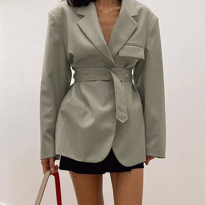 Dame Oversized Blazer med bånd og flot snit Stilla