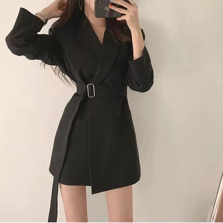 Dame Elegant Blazer med Talje Bælte Stilla