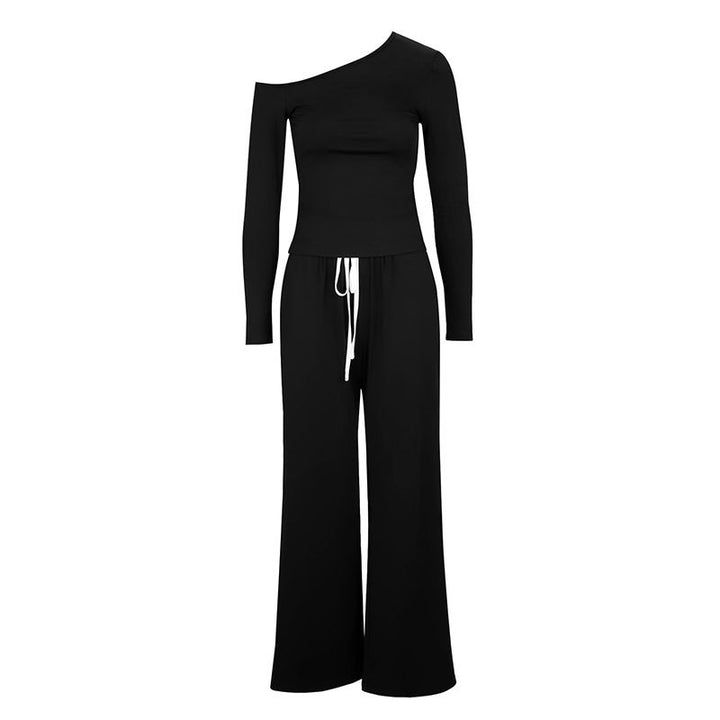 Damer Elegant jumpsuit med asymmetrisk overdel og bred ben Skovae