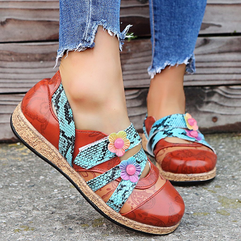 Dame Komfortable Sandaler med floral design og elastiske remme Stilla