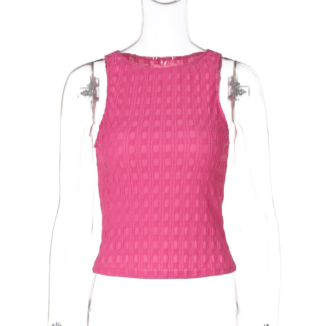 Damer Højhalset Crop-Top med struktureret design og elastisk materiale Stilla