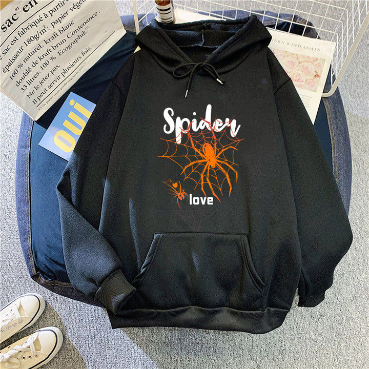 Kvinders hoodie med kreativ edderkoppedesign Skovae