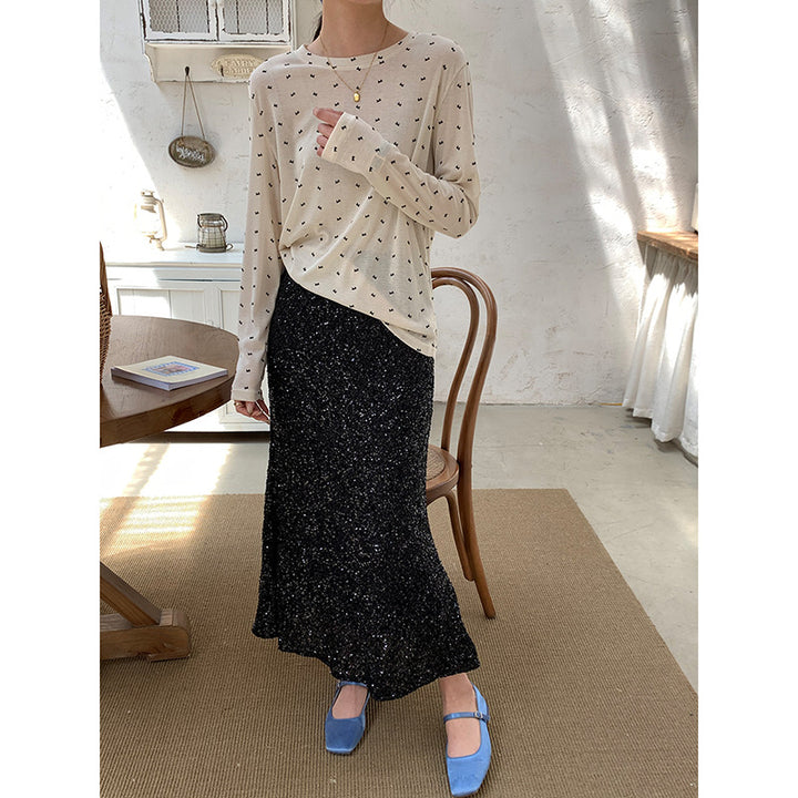 Dame elegant maxi kjole med funklende accenter Stilla