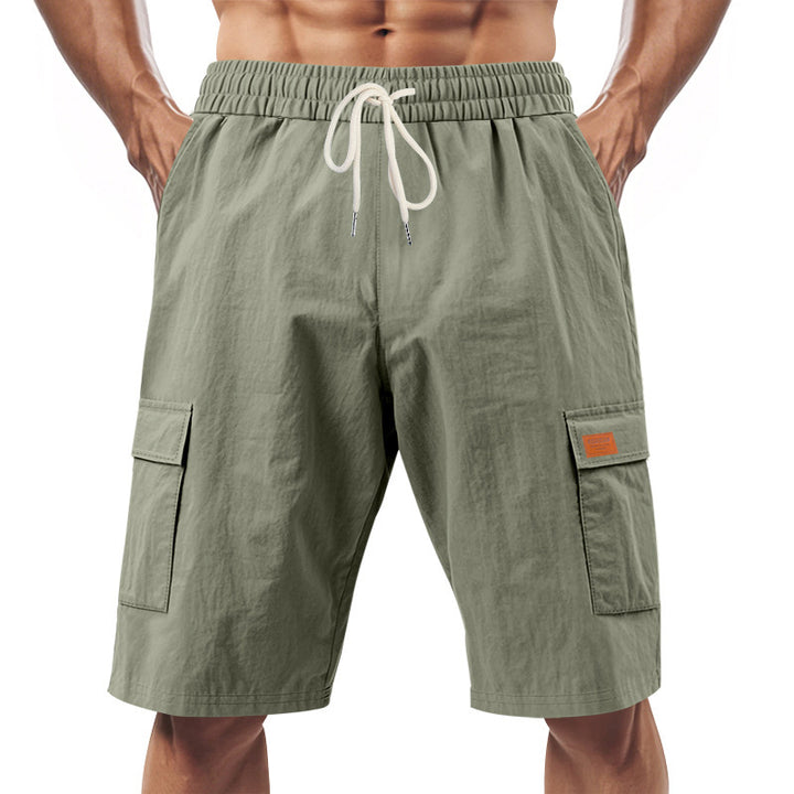 Herre afslappede cargo-shorts med sidelommer og elastisk talje Stilla