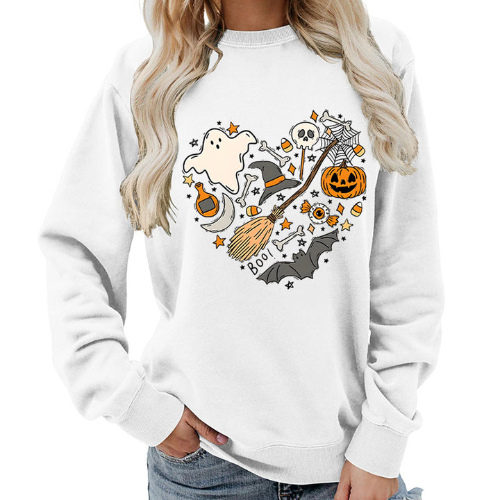 Kvinders Halloween Sweatshirt med Kreativt Design Stilla