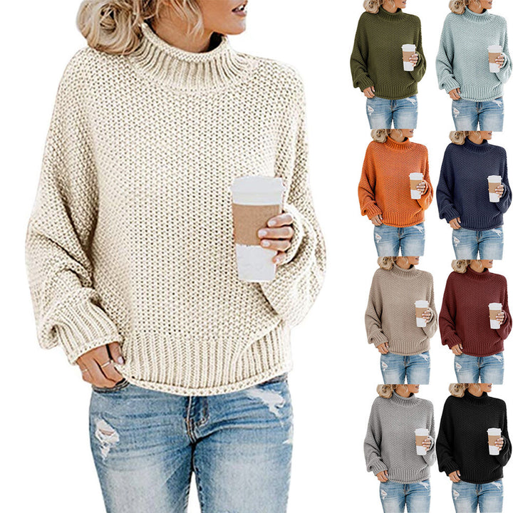 Dame chunky strikket turtleneck sweater med en afslappet pasform Stilla