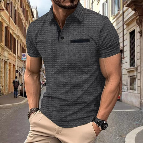 Herren Poloshirt med struktureret design og stilfulde akcenter Stilla