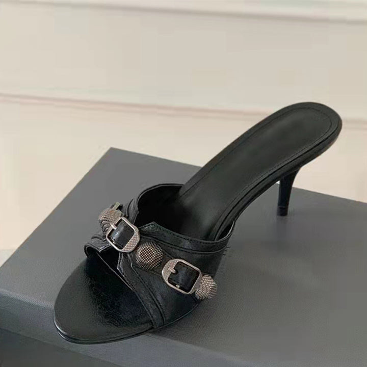 Femme Elegante Åben-Tå Slingback Hæle Stilla