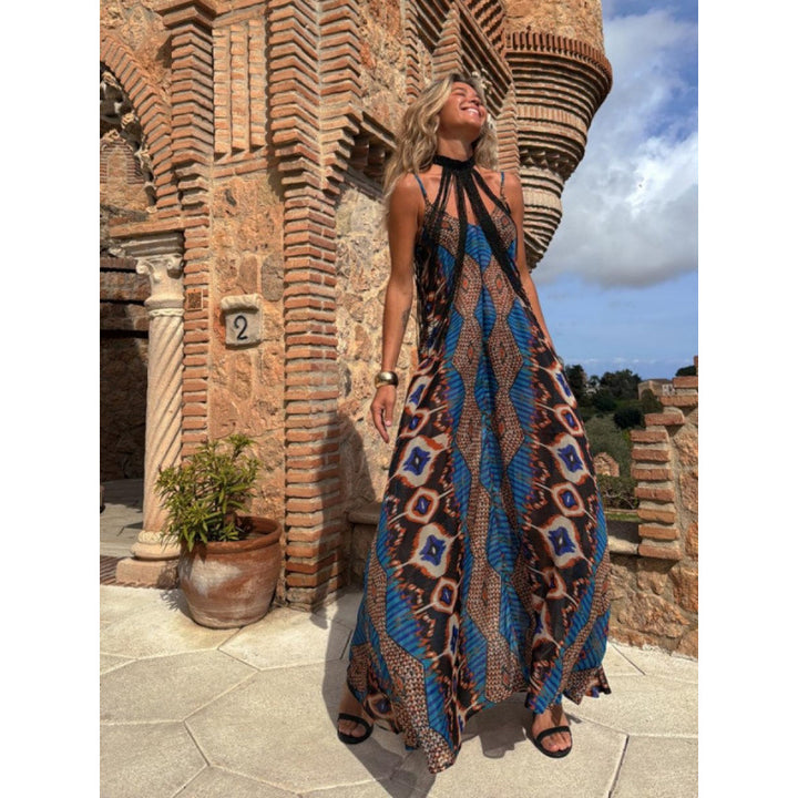 Dame Halterneck Bohemian Maxikjole Stilla