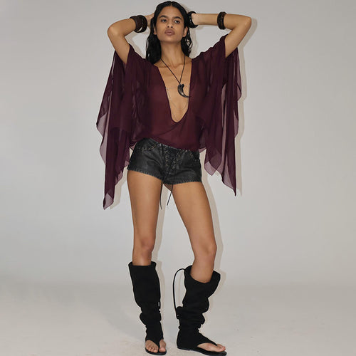 Dame transparent Kaftan med elegant snit Stilla