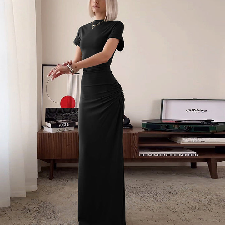 Dame Maxi-kjole med elegant flæse-design og figursyet silhuet Stilla