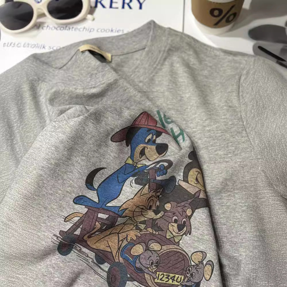 Dame T-Shirt med nostalgisk cartoon-tryk og afslappet pasform Stilla