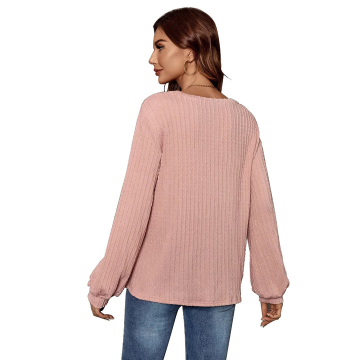 Kvindelig casual sweater med flæsedetaljer og lommer Stilla