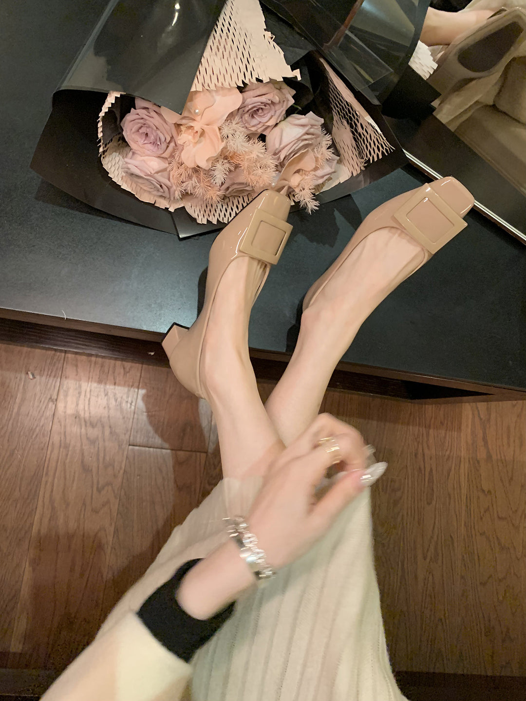 Dame Elegant Blokhæl Mary Jane Pumps Stilla
