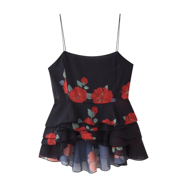Dame Floral Maxi Nederdel med gennemsigtig Overlay Stilla