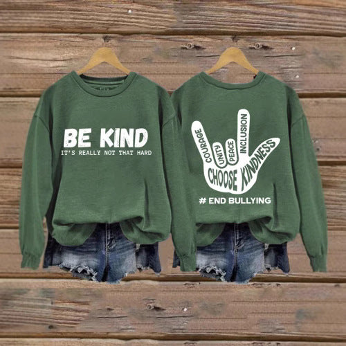 Kvinders sweatshirt med positiv besked og kreativ hånddesign Stilla