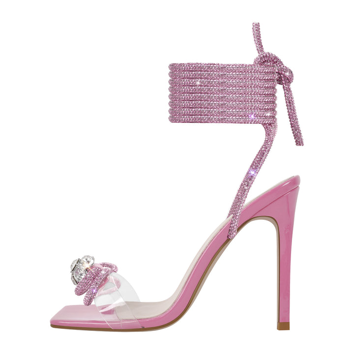 Femme Glitrende High-Heel Sandaler med Gennemsigtig Rem Stilla