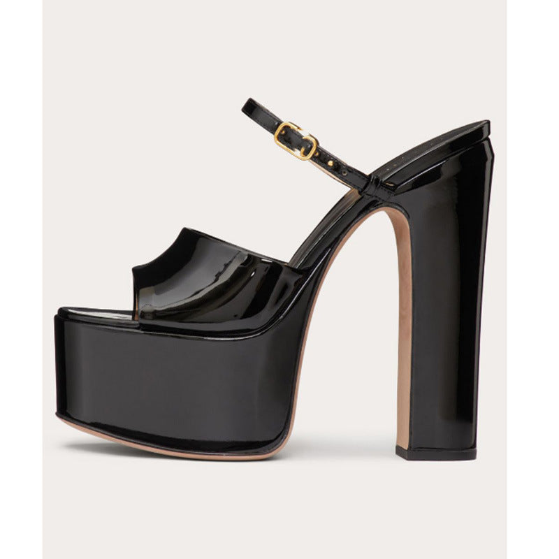 Dame High-Platform Slide Sandaler med stilfuld ankelsløjfe Stilla