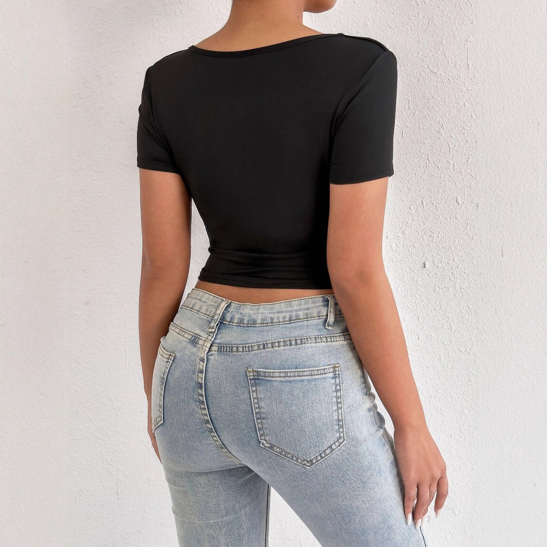 Dame kortærmet bodycon top Skovae