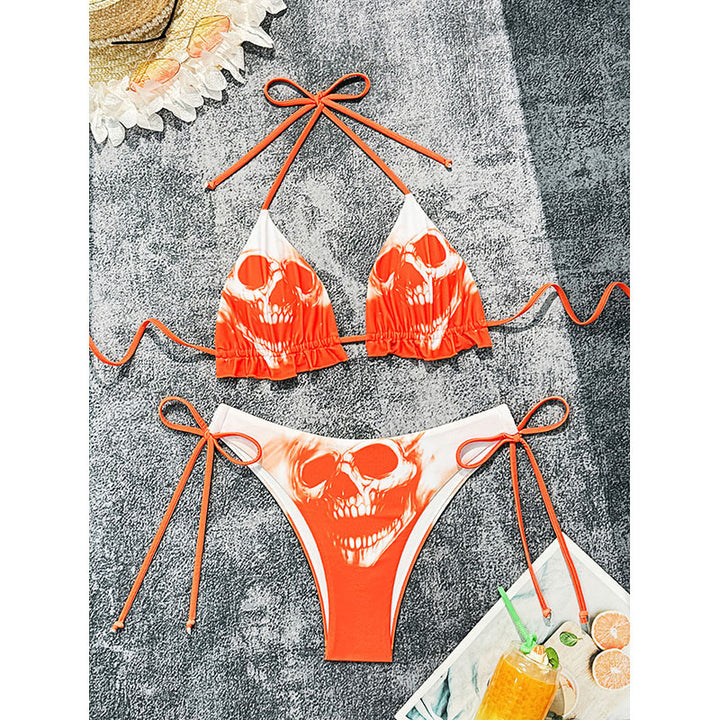 Dame bikini sæt med stort kraniet design Skovae