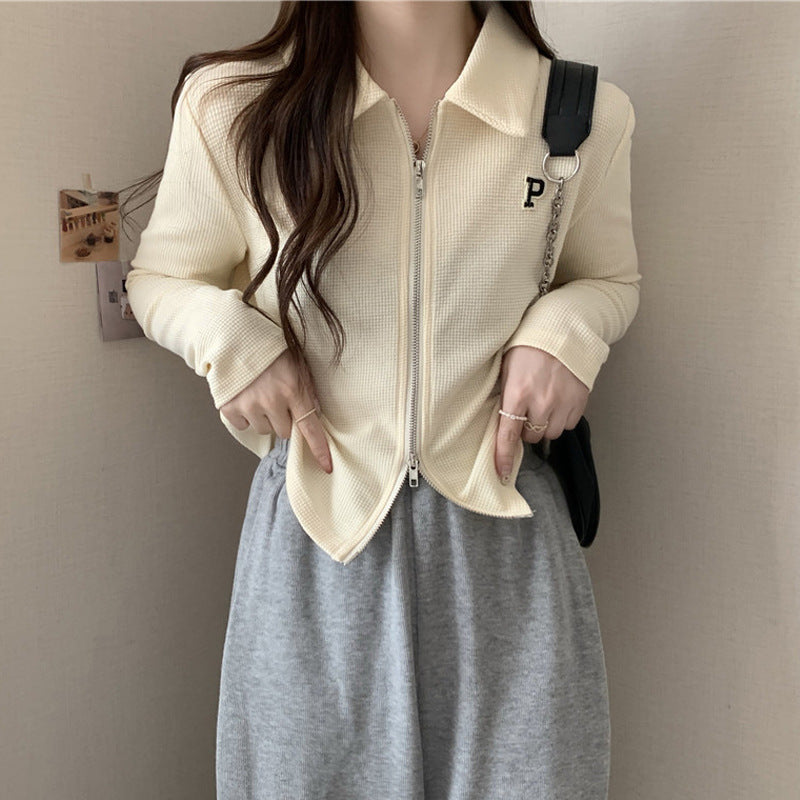Femme Waffle Strik Zip-Up Jakke Stilla