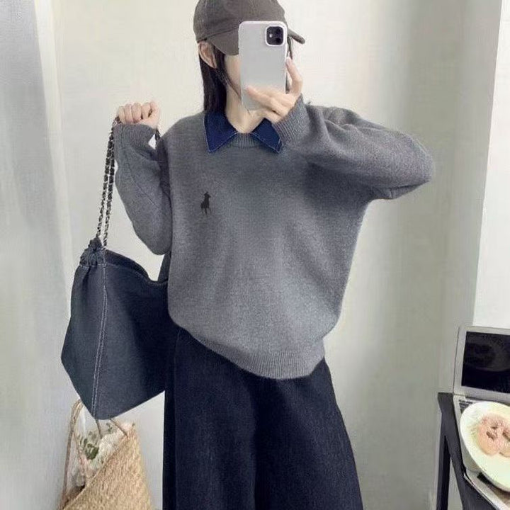 Kvinders afslappede sweater med strikket struktur i høj kvalitet Stilla