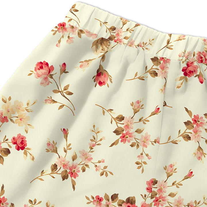 Dame Bandeau top og shorts sæt med blomsterdesign Stilla