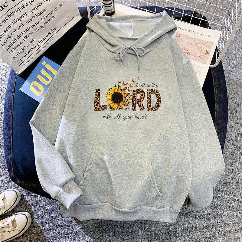 Kvinders hoodie med inspirerende solsikke design Skovae