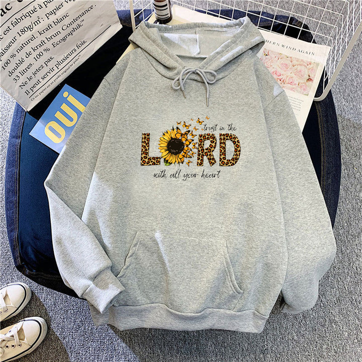 Kvinders hoodie med inspirerende solsikke design Skovae