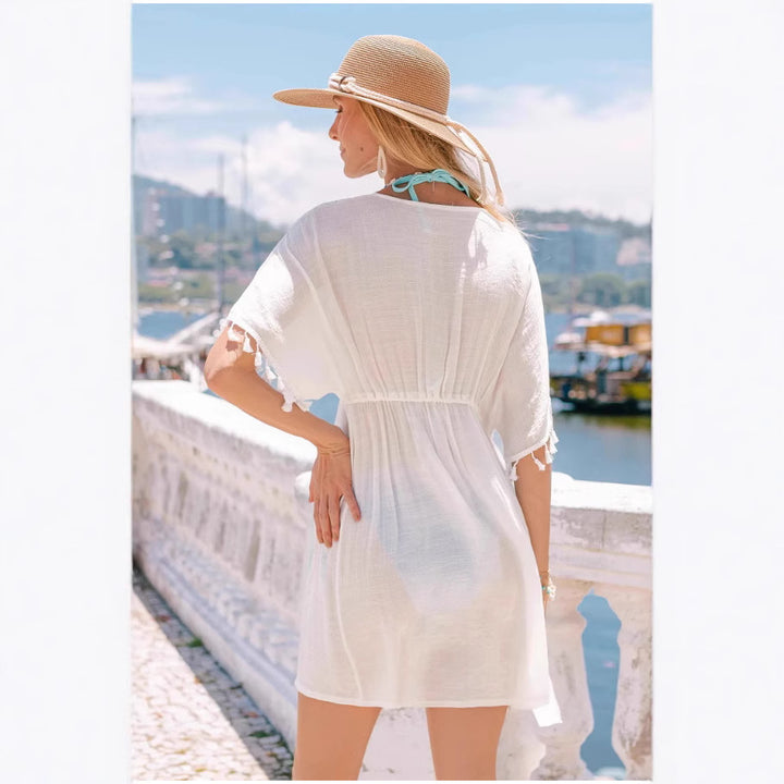 Dame Strandkimono med filigranspids Stilla