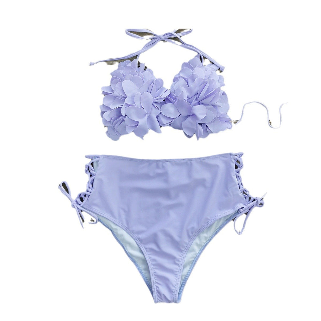 Dame Bikini-sæt med raffinerede stofblomster og justerbare stropper Stilla