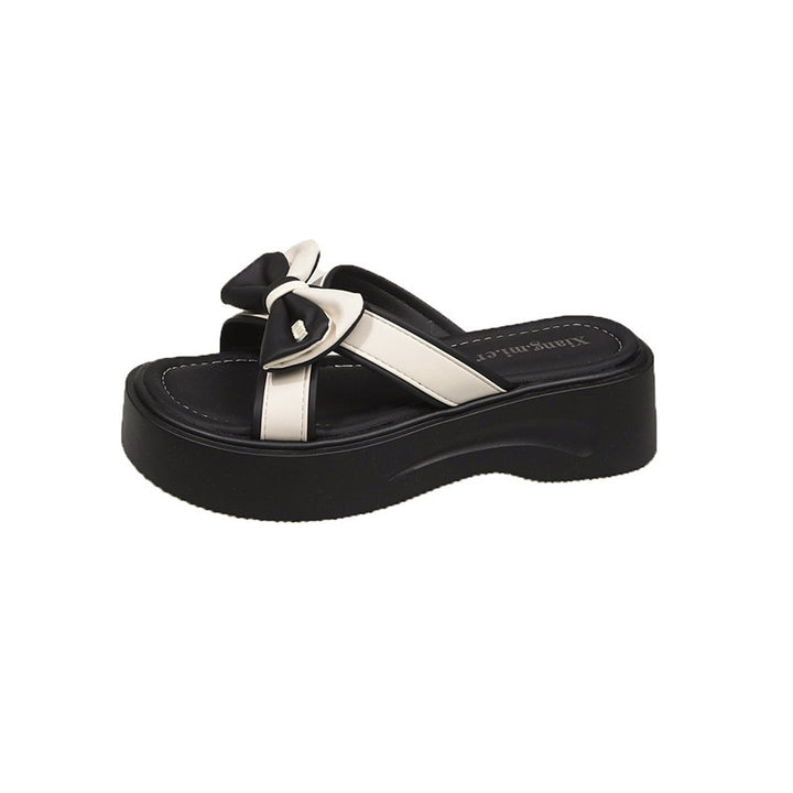 Femme Stilige Slide Sandaler med Sløjfe Accent Stilla