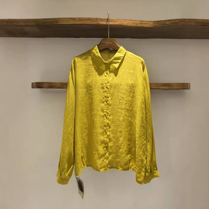 Dame Langærmet Button-Up Bluse Stilla