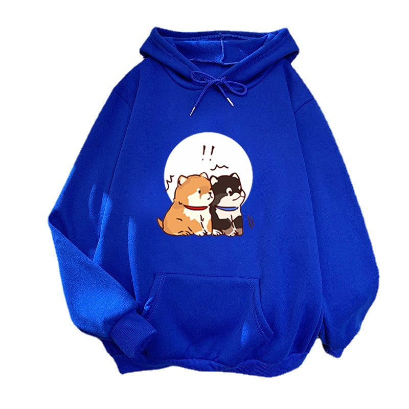 Kvinders hoodie med sødt hundedesign Skovae