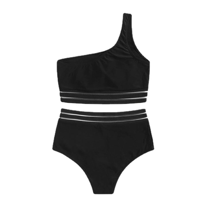 Dame asymmetrisk bikini sæt med elastiske bånd Skovae