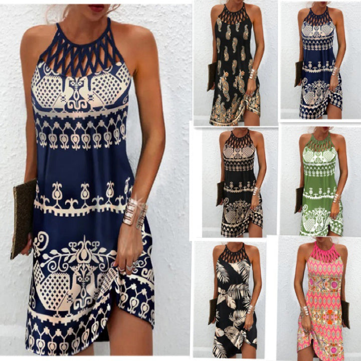 Dame top med cut-out stropper og glitrende stjernesmotiv Stilla