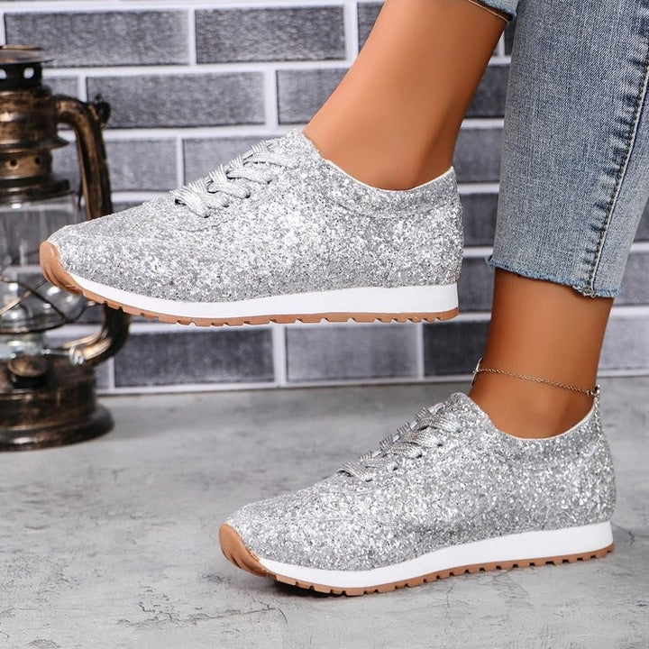 Dame Glitrende Fritids-Sneakers med skridsikker sål og åndbart overmateriale Stilla