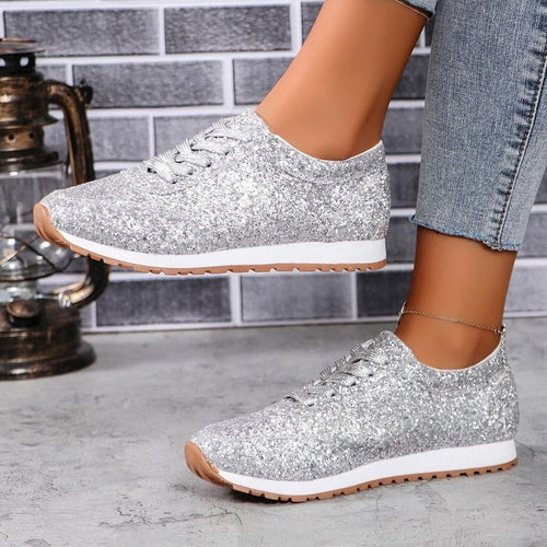 Dame Glitrende Fritids-Sneakers med skridsikker sål og åndbart overmateriale Stilla