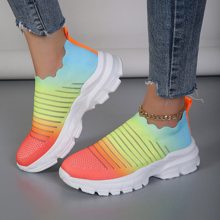 Dame Sporty Slip-On Sneakers med innovativ farvegradient Stilla