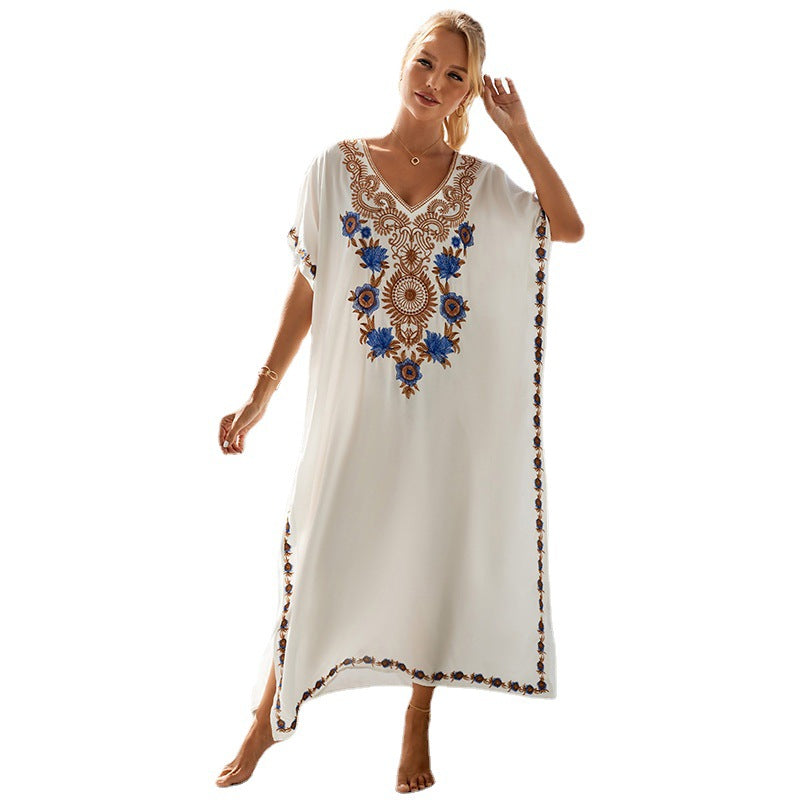 Dame Kaftan med detaljeret broderet applikation Stilla