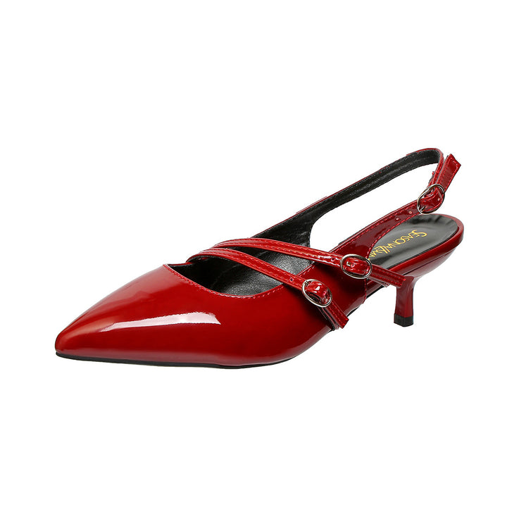 Dame spidse Slingback-hæle med dekorative stropper Stilla