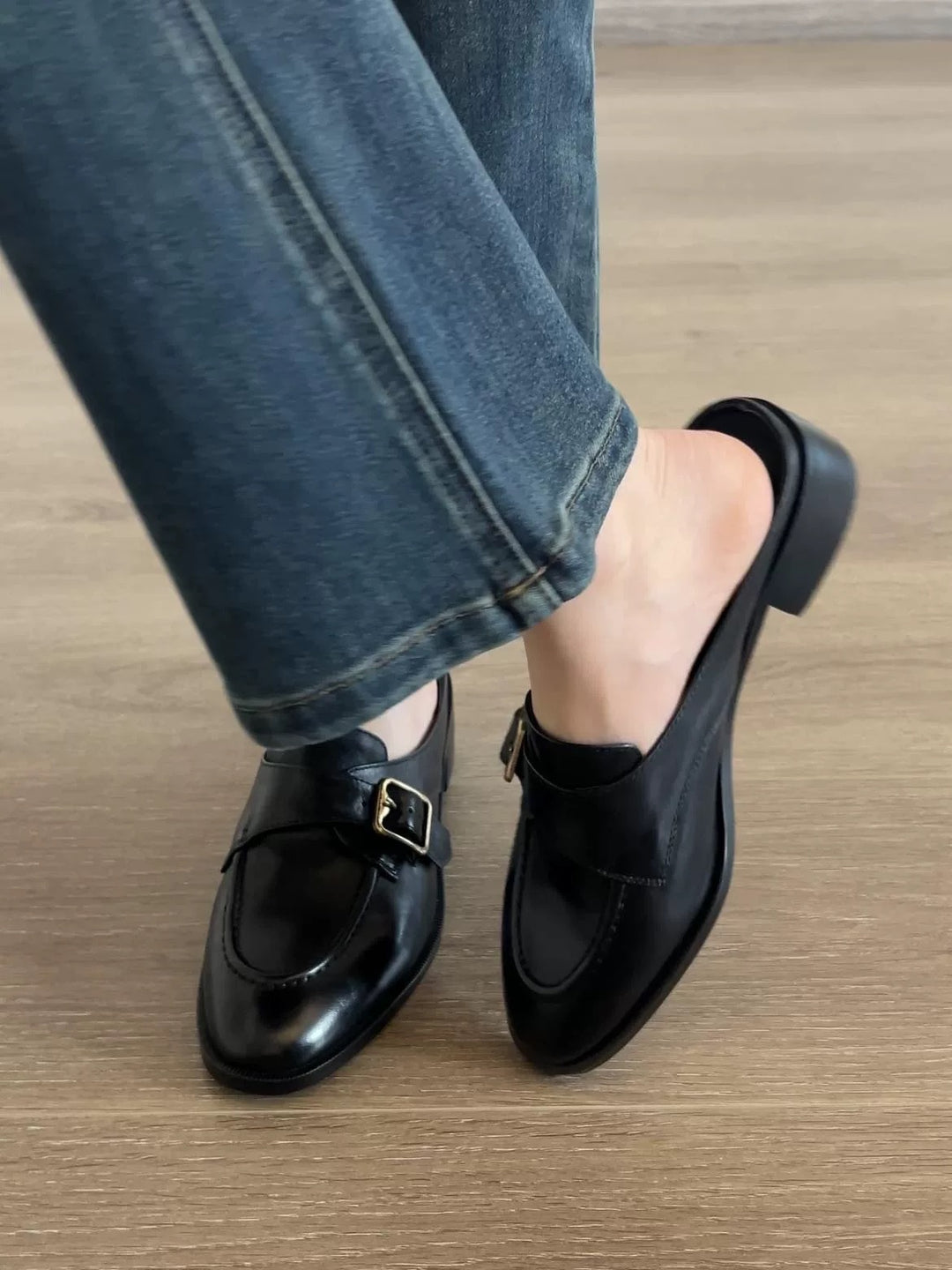 Dame mokassiner med elegant spænde-look og komfortabel sål Stilla