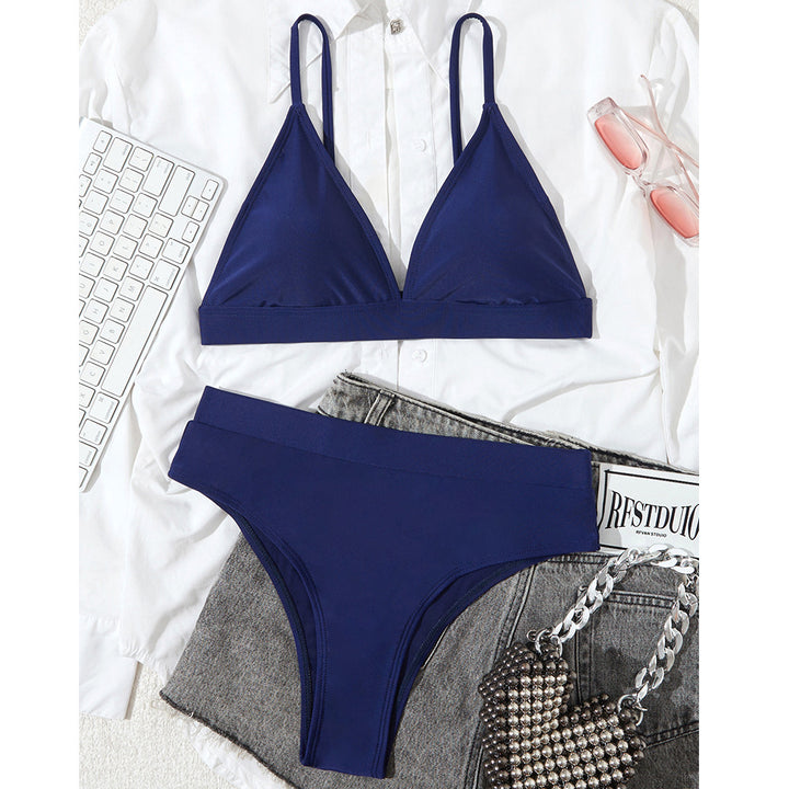 Dame Triangel-Bikini med dekorativt ruffles-design og justerbare bindebånd Stilla