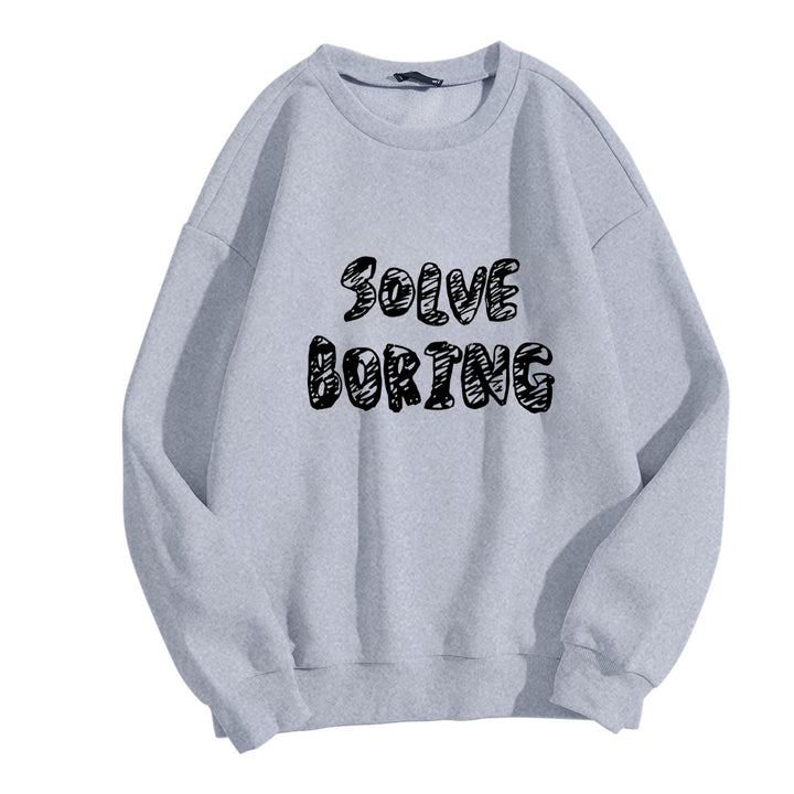 Kvindernes casual sweatshirt med kreativ skrifttype Skovae