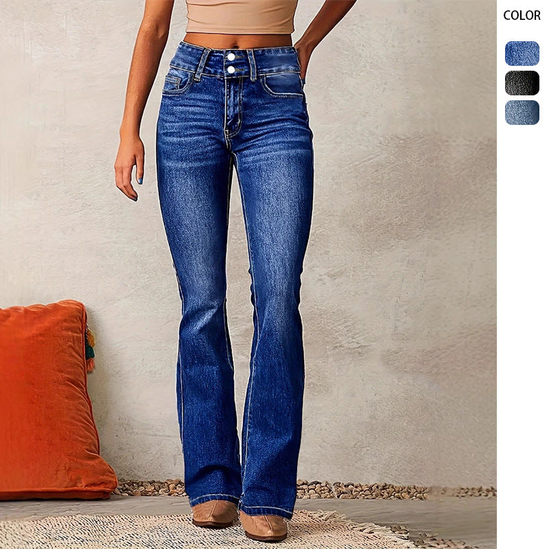 Kvinder Høj Talje Bootcut Jeans Stilla