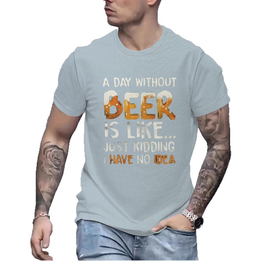 Herrer T-shirt med humoristisk ølmotiv Stilla